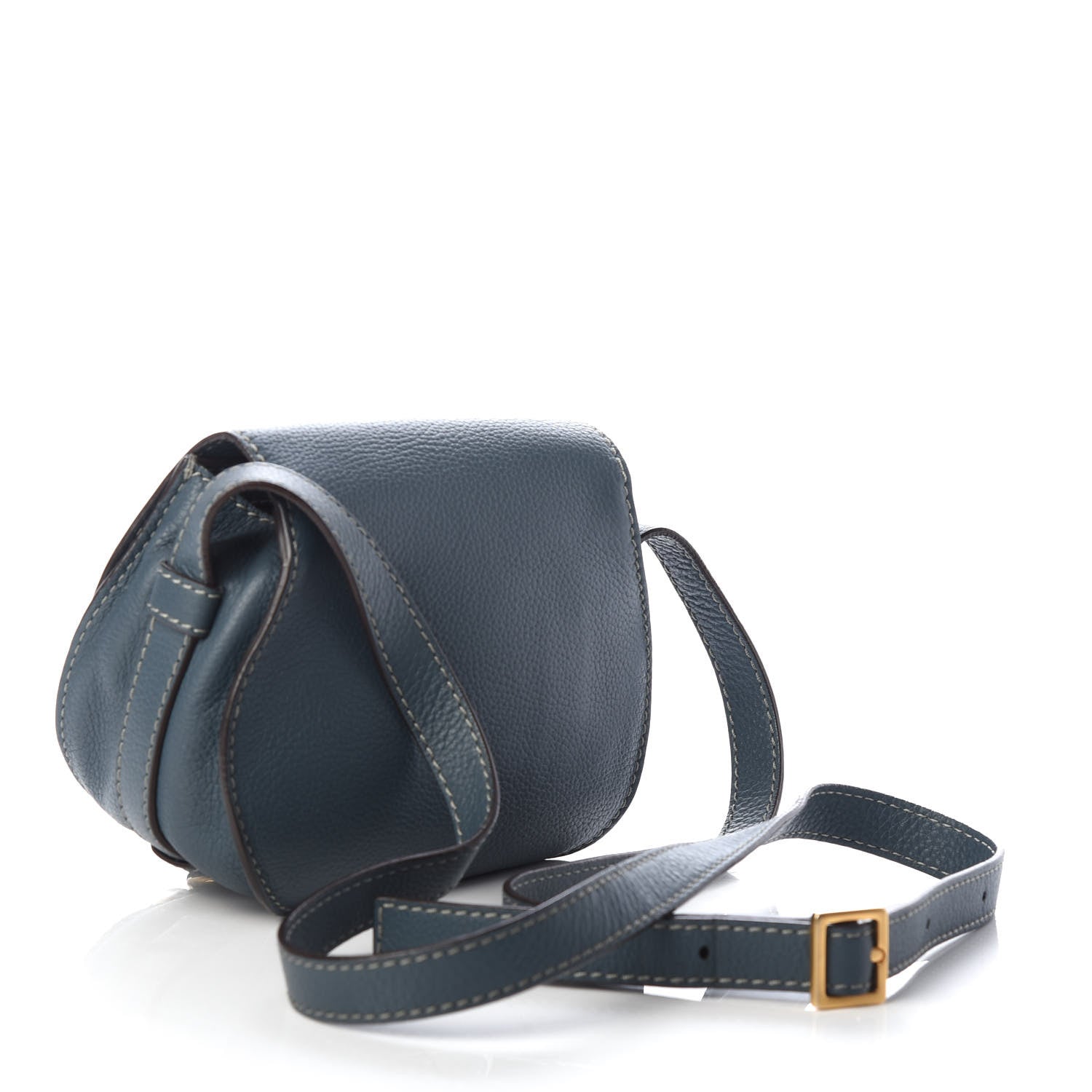 Chloe Calfskin Mini Marcie Round Crossbody Bag Teal 3 of 9