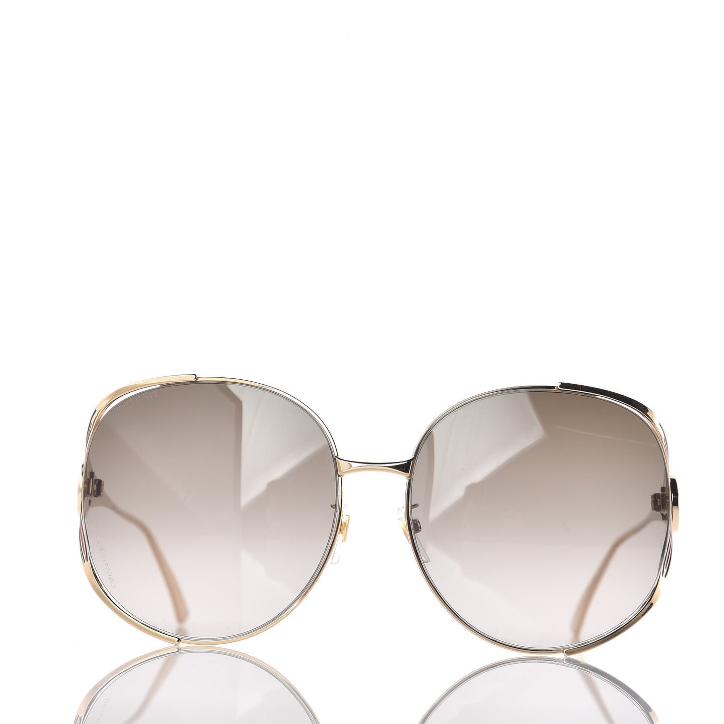Metal Oversized Round Frame GG0225S Sunglasses Gold