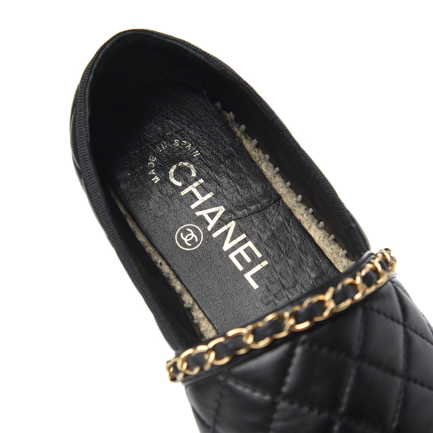Chanel Lambskin Quilted CC Chain Espadrilles 36 Black 15 of 25