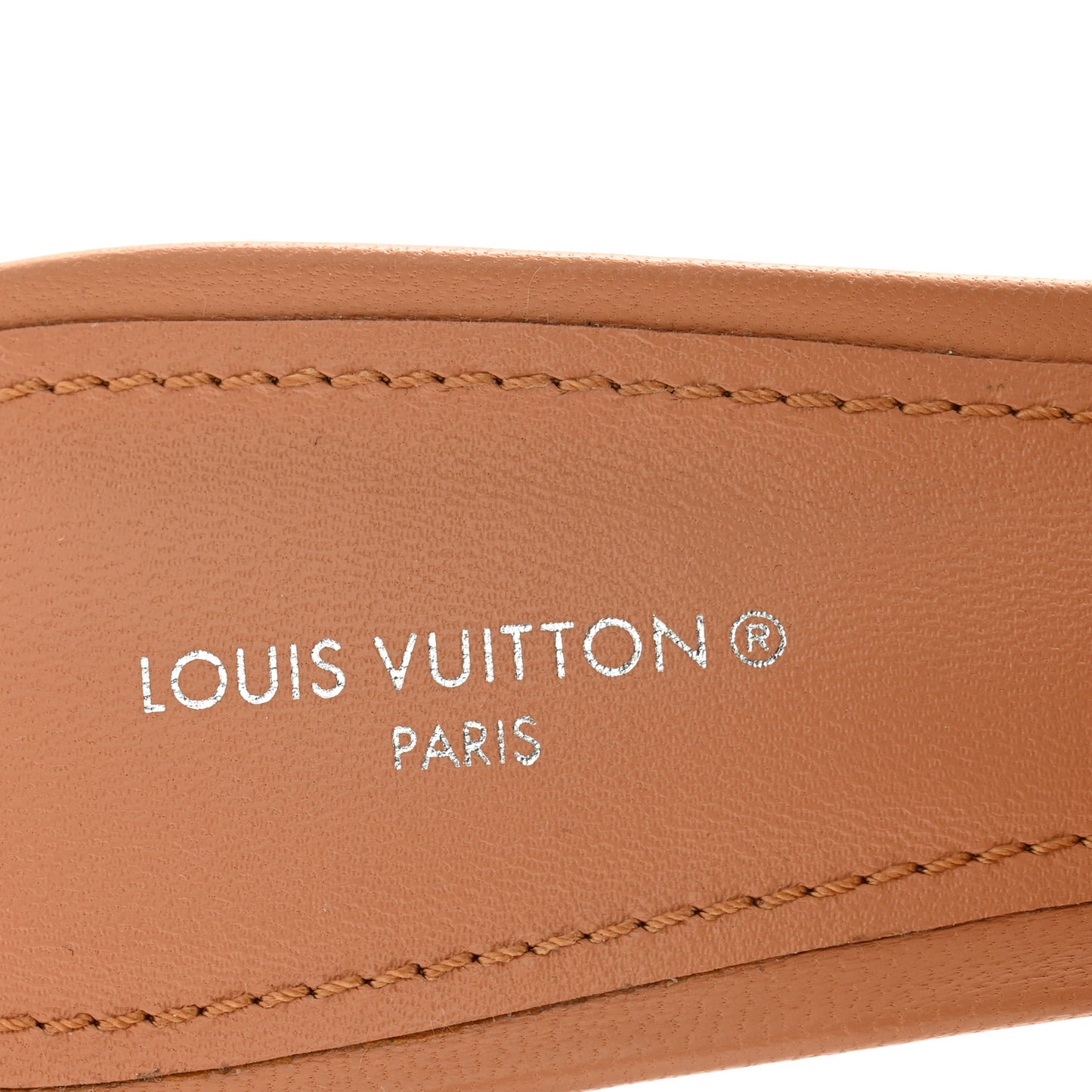 Lambskin Embossed Monogram Revival Mules 37 Peche Beige