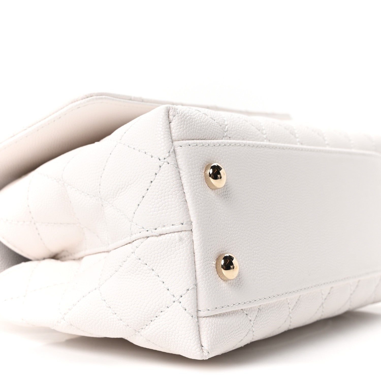 Chanel Caviar Quilted Mini Coco Handle Flap White 9 of 10