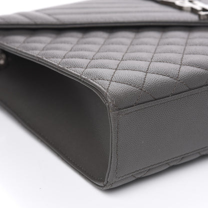 Saint Laurent Grain De Poudre Large Tri-Quilt Monogram Satchel Fog 7 of 8