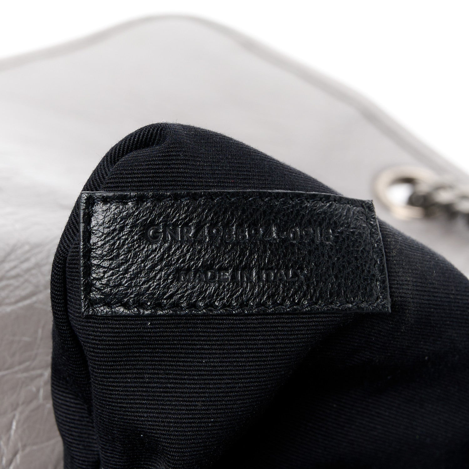 Saint Laurent Crinkled Calfskin Matelasse Monogram Medium Niki Chain Satchel Fog 8 of 11