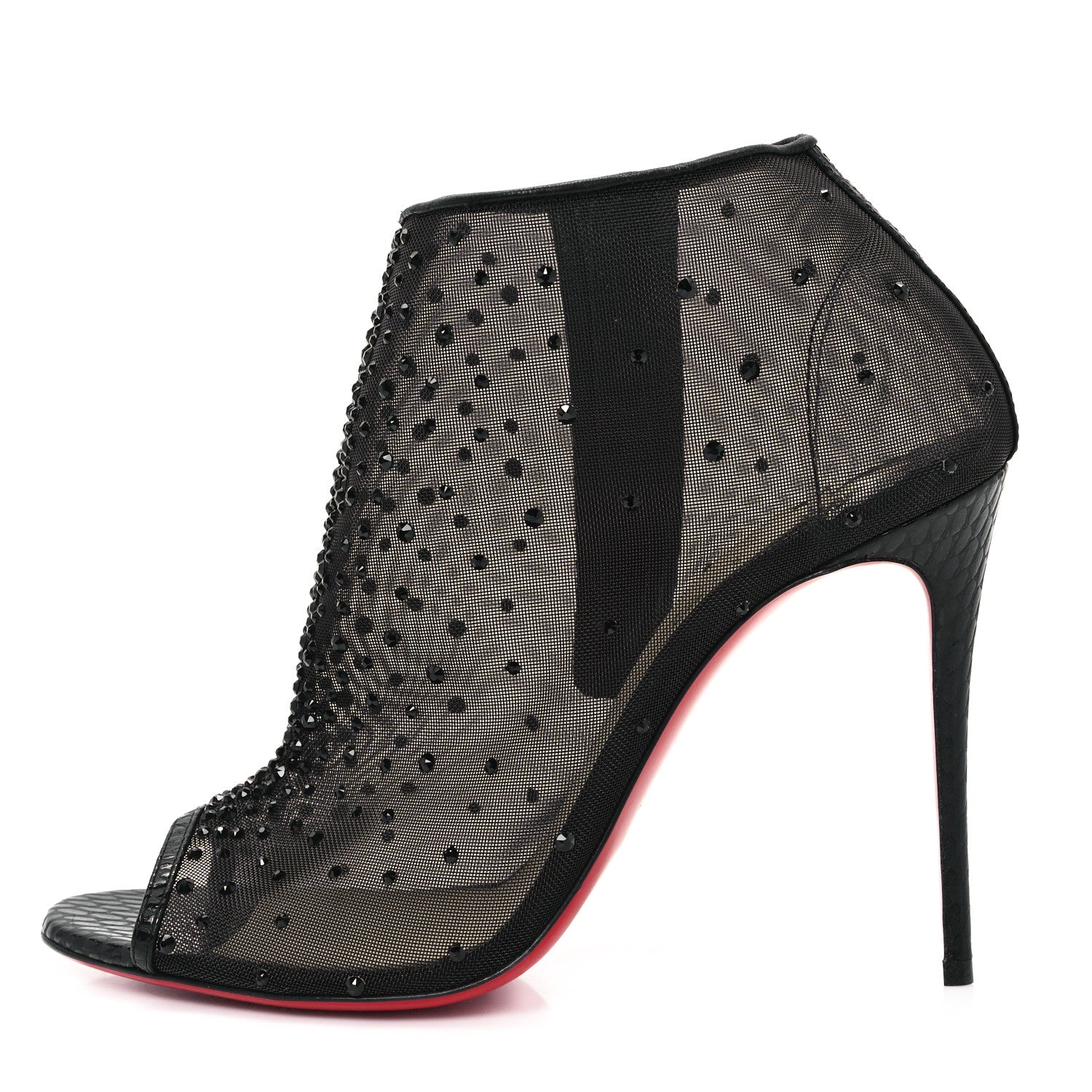 Christian Louboutin Calfskin Jurassic Rete Strass Illimiboot 100 Booties 39 Black 1 of 8