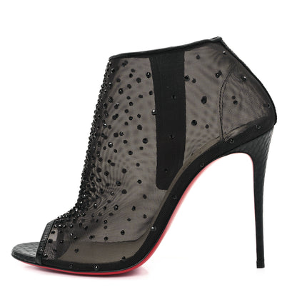 Christian Louboutin Calfskin Jurassic Rete Strass Illimiboot 100 Booties 39 Black 1 of 8