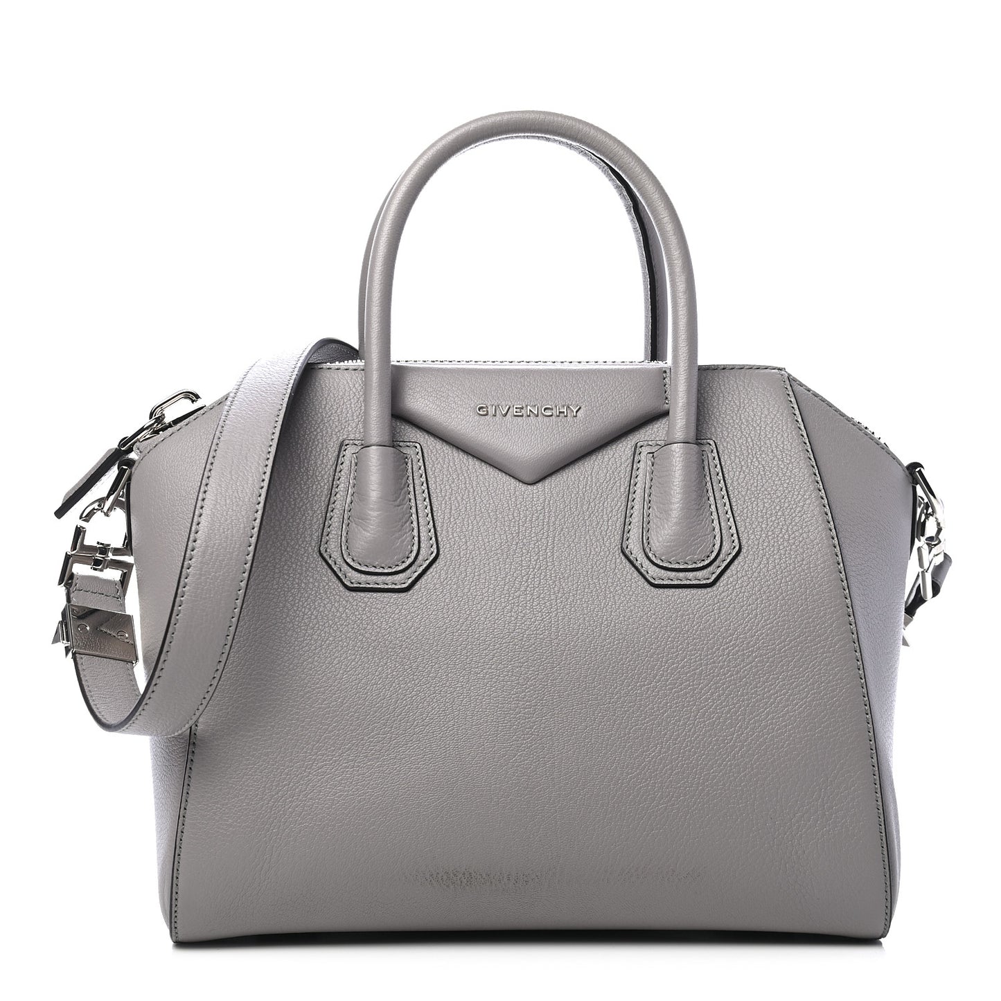Sugar Goatskin Small Antigona Pearl Grey