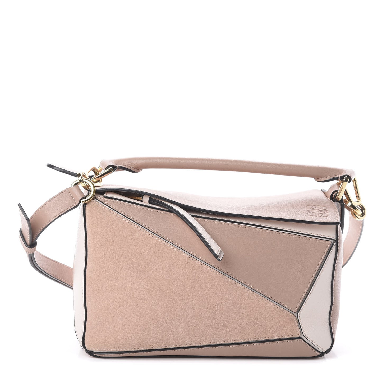 Calfskin Suede Small Puzzle Bag Blush