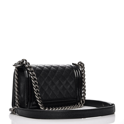 Chanel Goatskin Quilted Patent Small Duo Boy Flap Black 3 of 11
