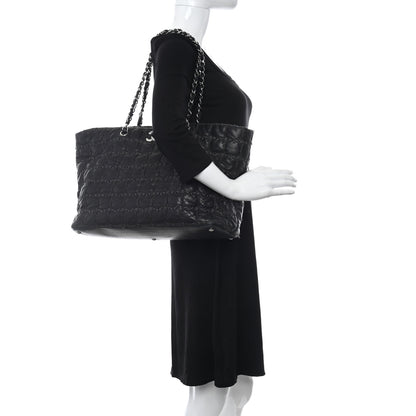 Chanel Lambskin Tweed Double Stitch Tote Black 2 of 10
