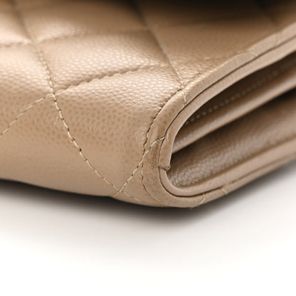 Chanel Caviar Quilted Long Flap Wallet Beige 10 of 15