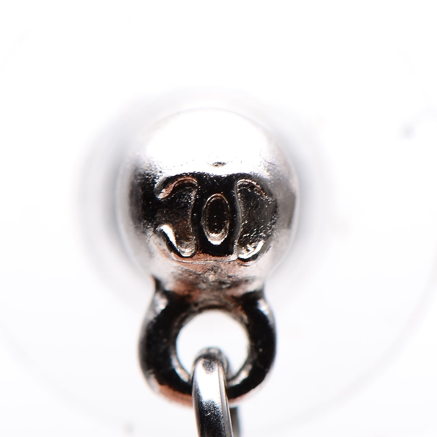 Chanel Baguette Crystal CC Drop Earrings Silver 5 of 6