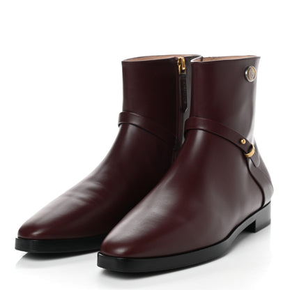 Gucci Calfskin Womens GG Ankle Boots 37 Vintage Bordeaux 3 of 8