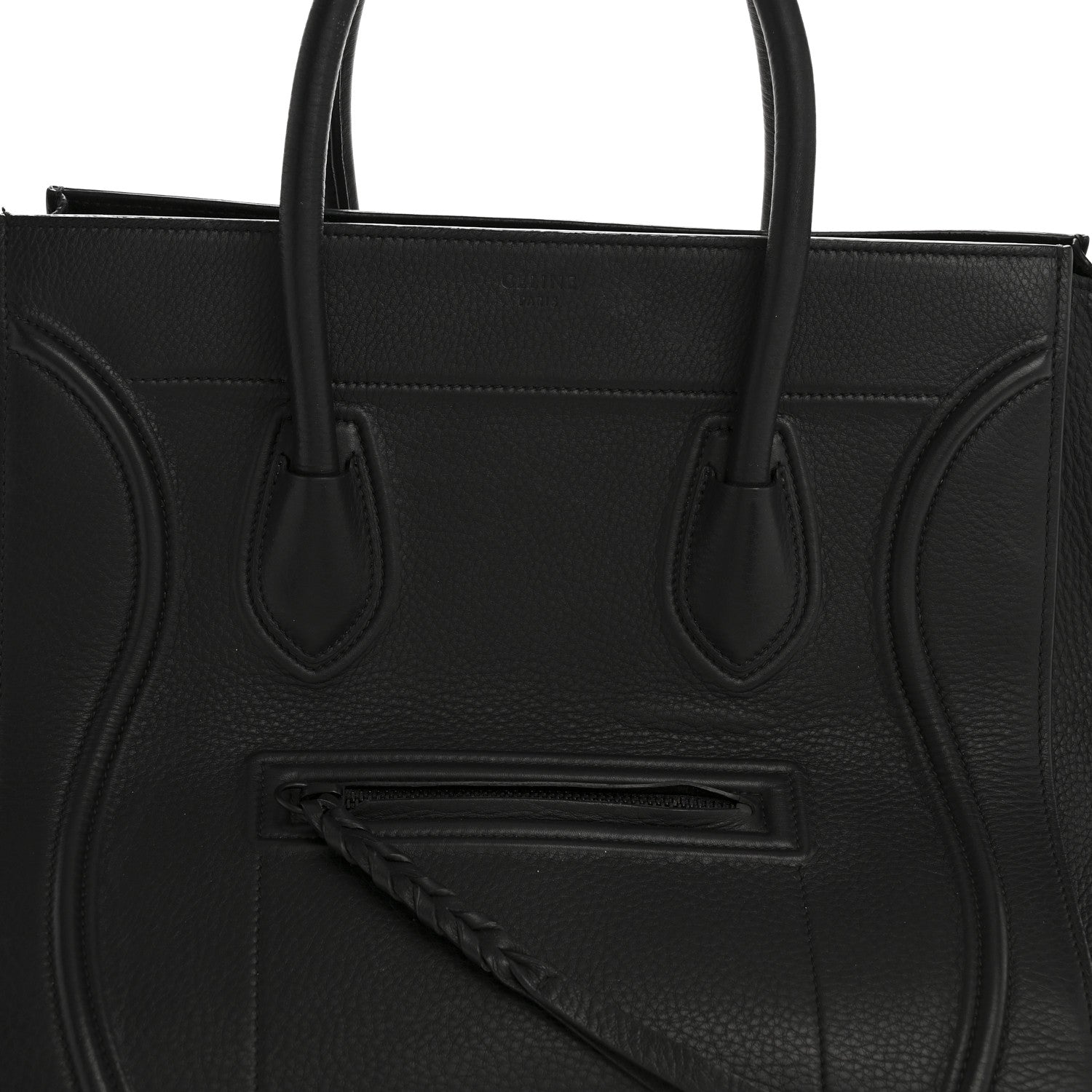 Celine Grained Calfskin Medium Phantom Luggage Black 8 of 14