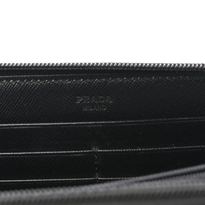 Prada Tessuto Nylon Zip Around Wallet Black 6 of 7