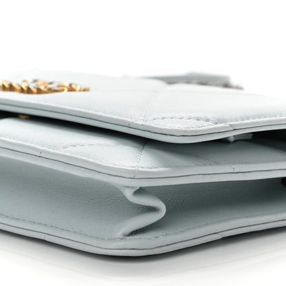 Chanel Lambskin Quilted Chanel 19 Wallet On Chain WOC Light Blue 11 of 12