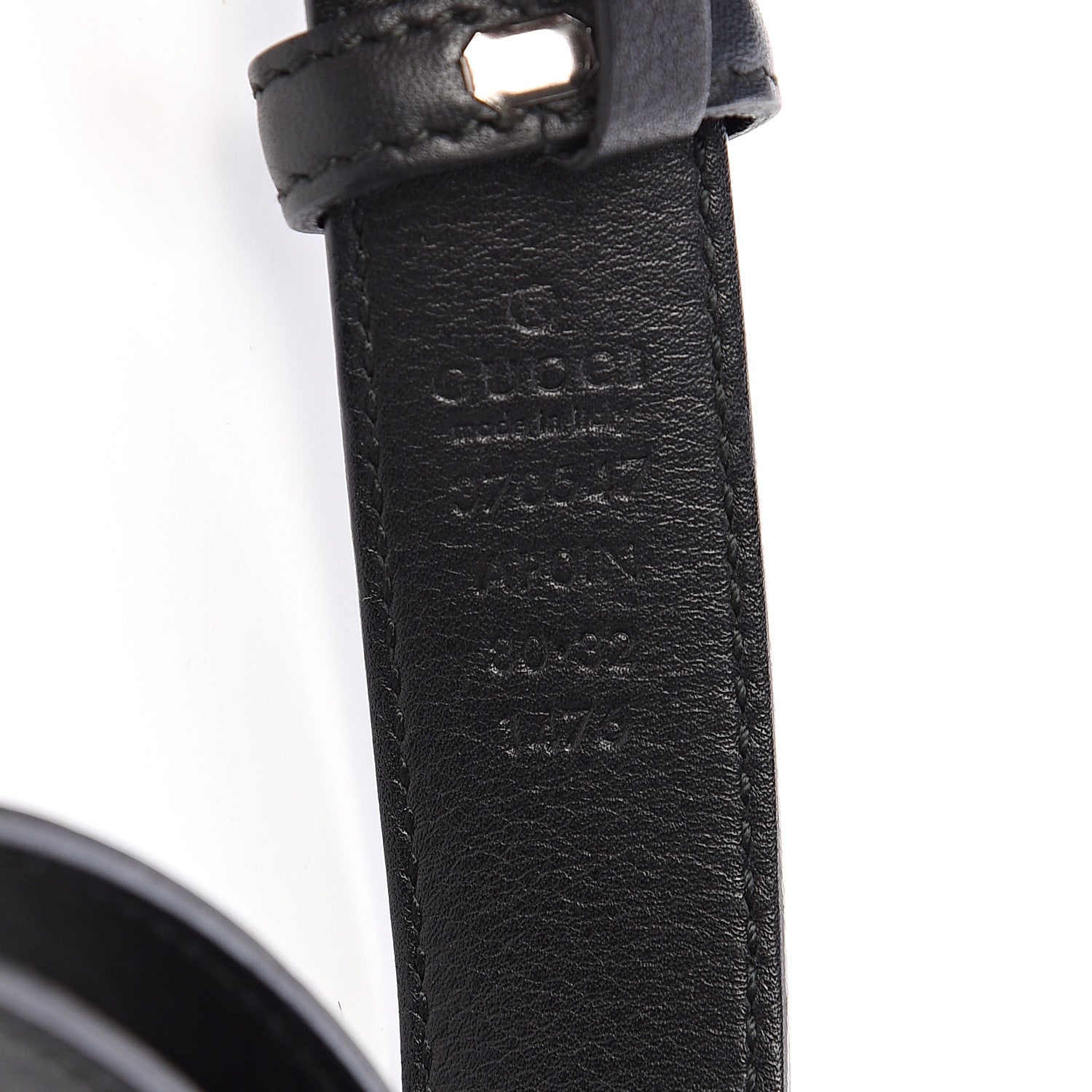 Gucci Calfskin Horsebit Crystal Belt 80 32 Black 5 of 5