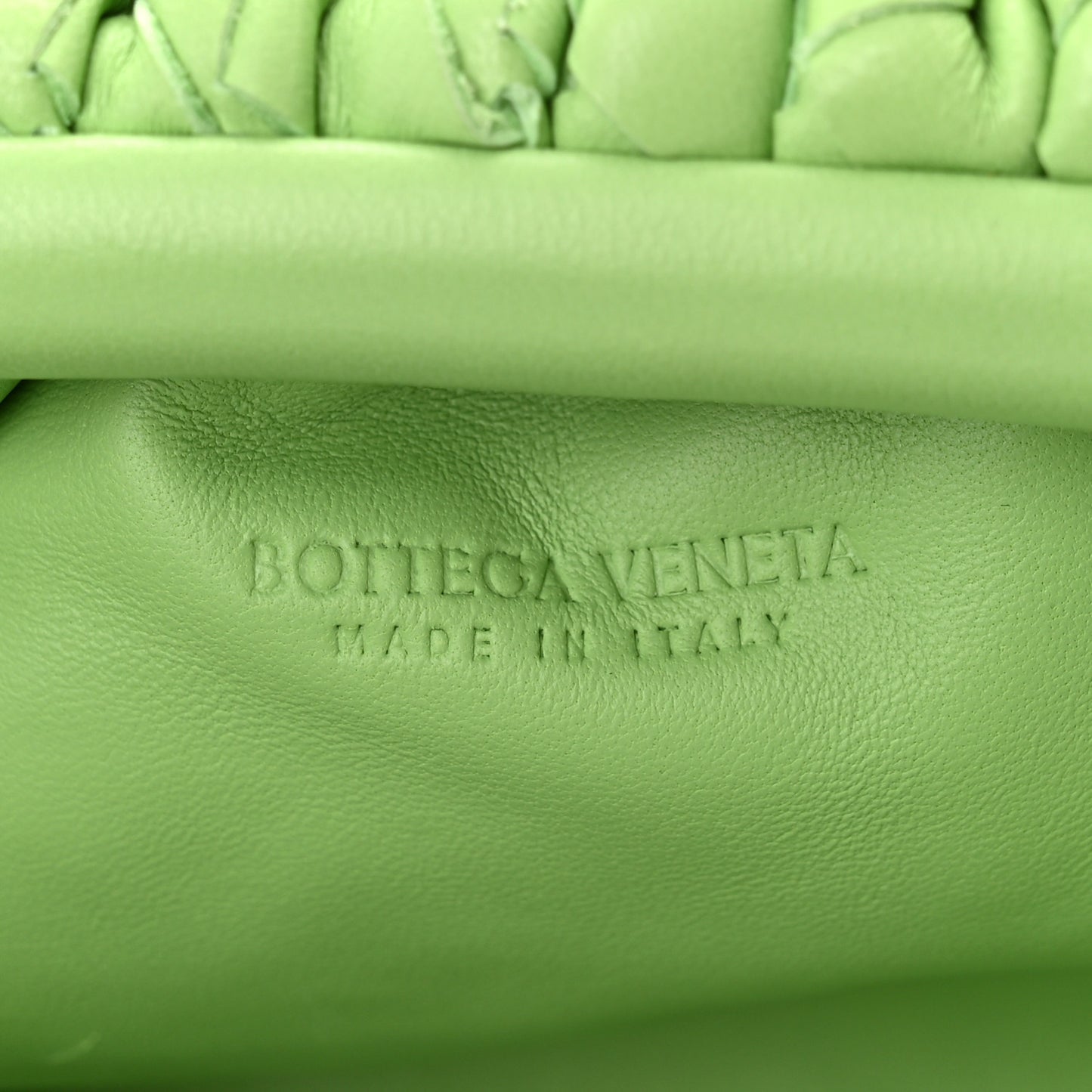 Nappa Intrecciato The Mini Pouch Pistachio