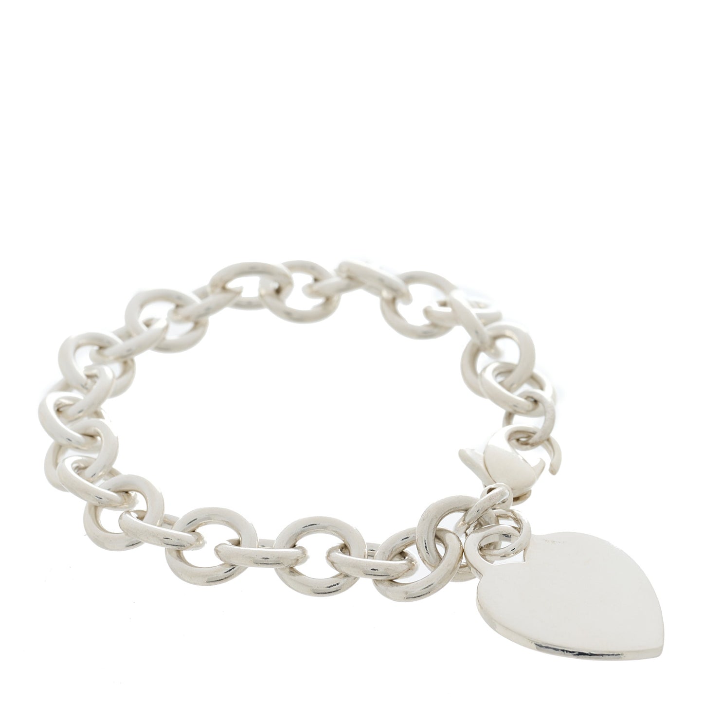 Sterling Silver Heart Tag Charm Bracelet