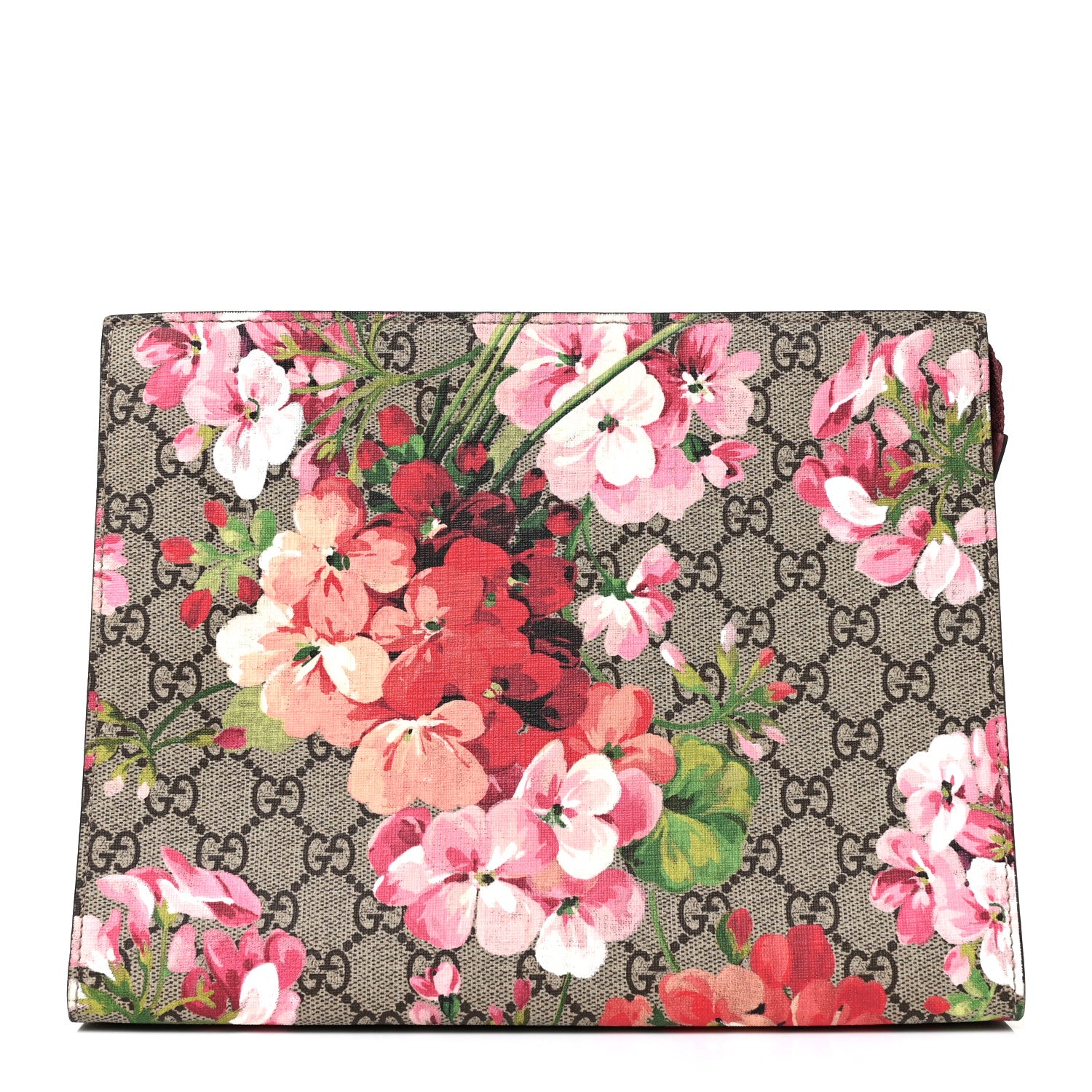 Gucci GG Supreme Monogram Blooms Large Cosmetic Case Beige Multicolor Dry Rose 1 of 9