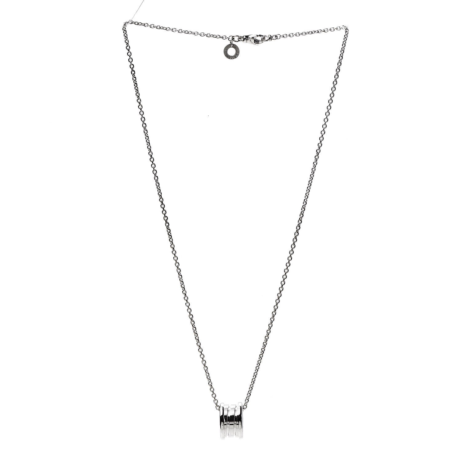 Bulgari 18K White Gold B.Zero1 Pendant Necklace 3 of 6