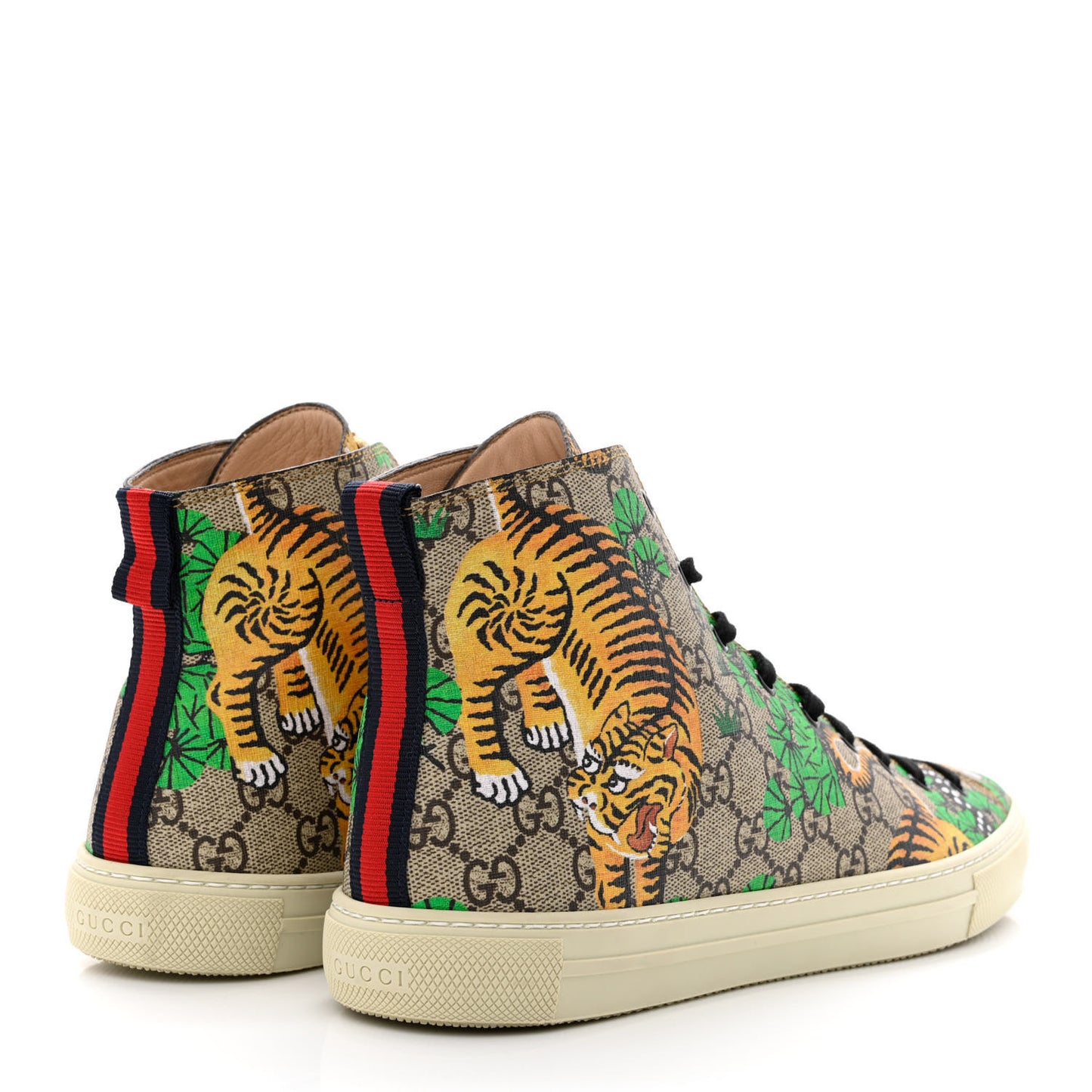 GG Supreme Monogram Bengal Mens High Top Sneakers 11 Beige Yard