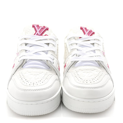Louis Vuitton LV X TM Embossed Monogram Cherry Blossom LV Trainer Sneakers 37.5 White 3 of 10