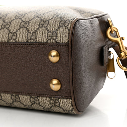 Gucci GG Supreme Monogram Textured Dollar Calfskin Web Medium Ophidia Top Handle Duffle Bag Beige Ebony New Acero 10 of 15