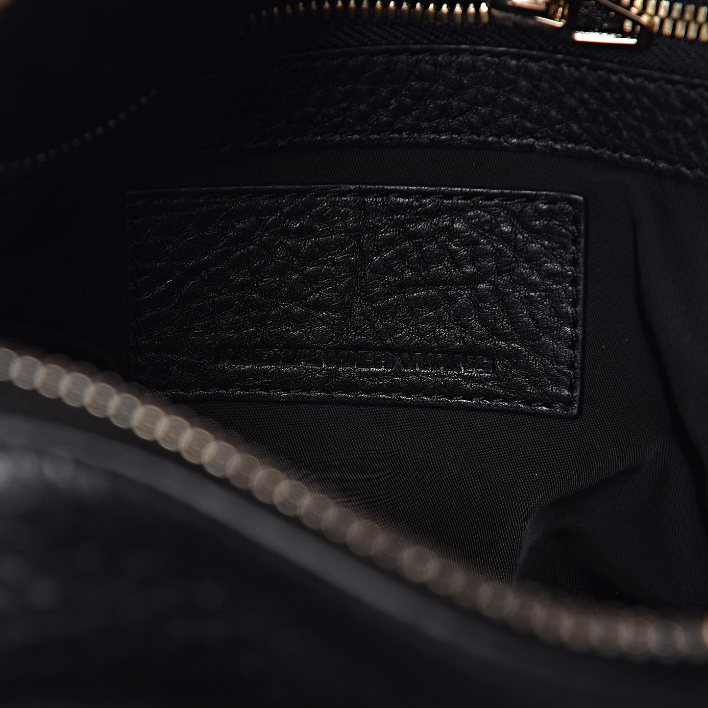 Pebbled Lambskin Rocco Black Pale Gold Hardware