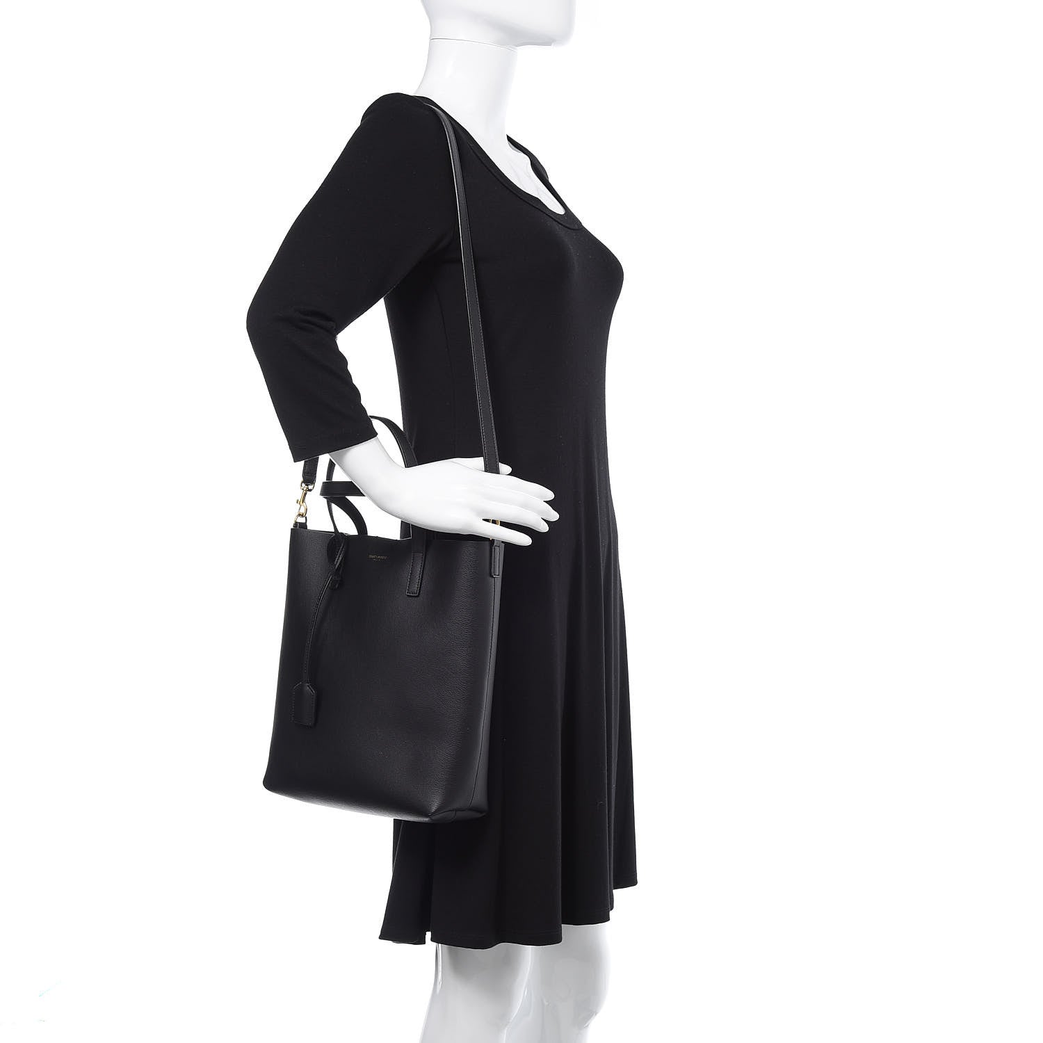 Saint Laurent Calfskin Toy Shopping Tote Black 2 of 10