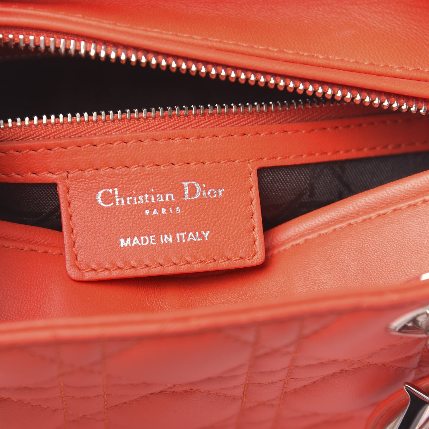 Christian Dior Lambskin Cannage Medium Lady Dior Red 7 of 11