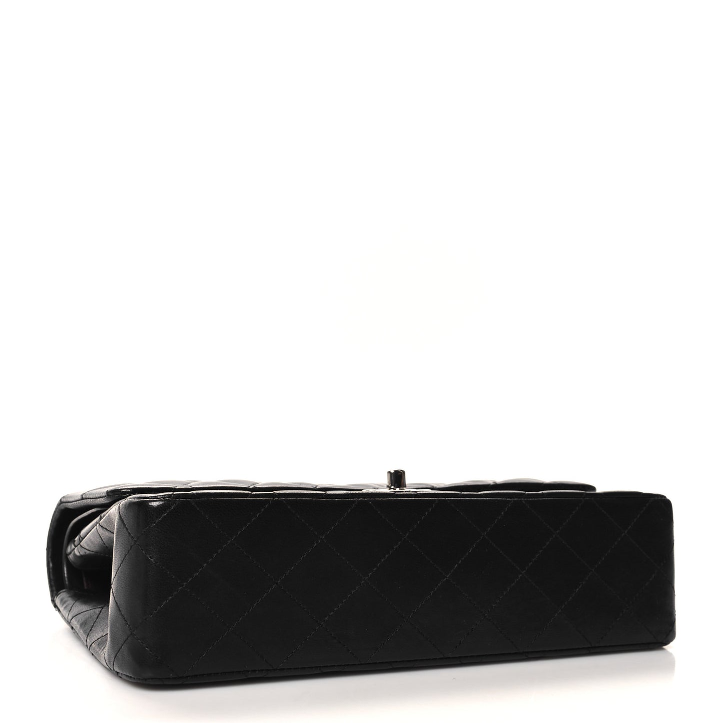 Lambskin Quilted Medium Double Flap Black