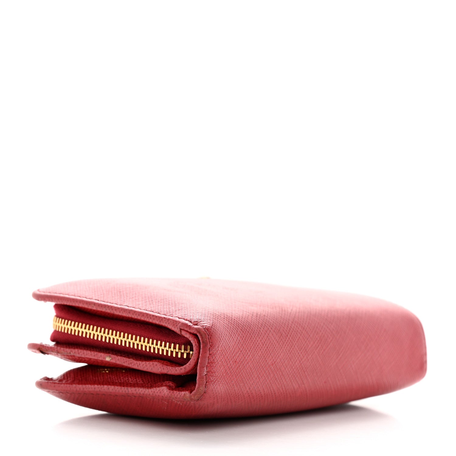 Prada Saffiano Metal Compact Wallet Fuoco 4 of 30