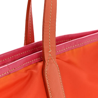 Prada Tessuto Nylon Saffiano Tote Papaya Ibisco 14 of 14