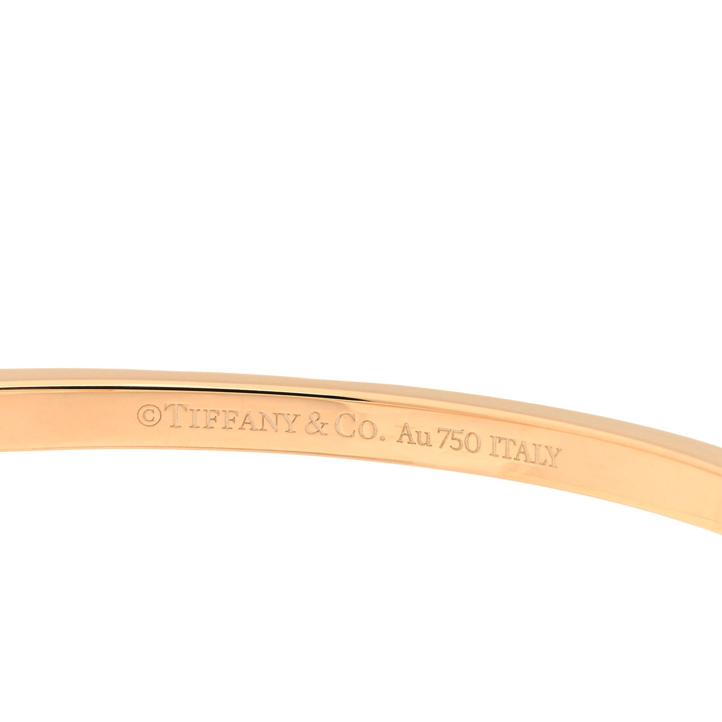 18K Rose Gold Narrow T T1 Hinged Bangle Bracelet