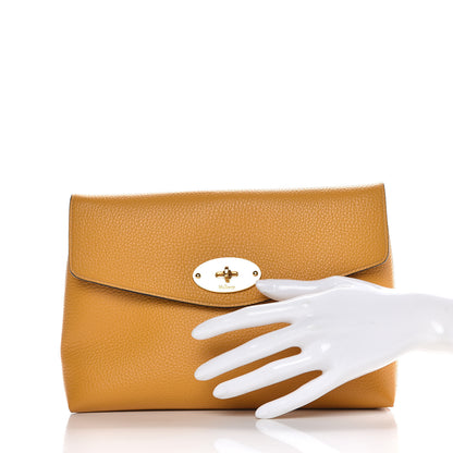 Mulberry Classic Grain Calfskin Large Darley Cosmetic Pouch Deep Amber 2 of 9