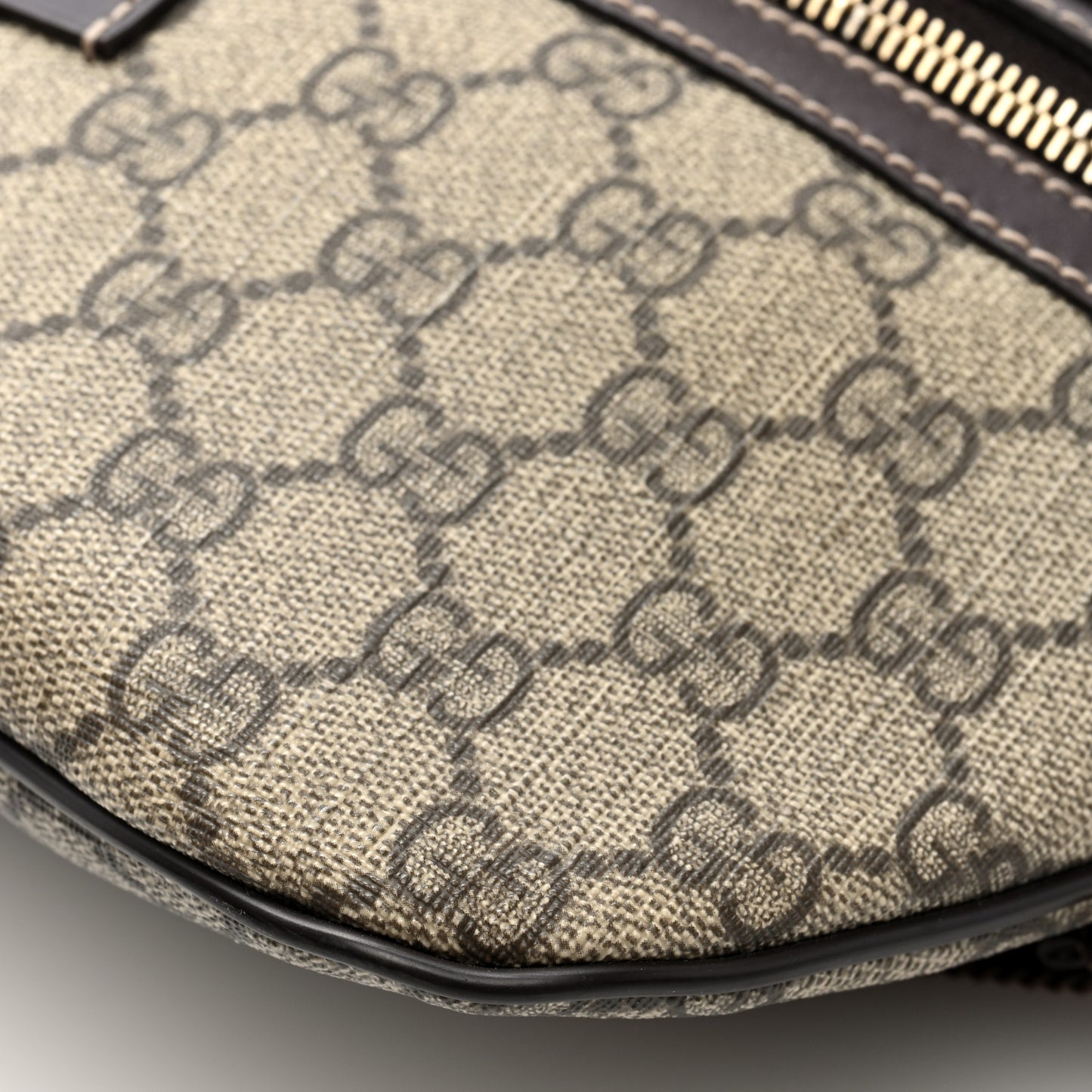 GG Supreme Monogram Belt Bag Dark Brown