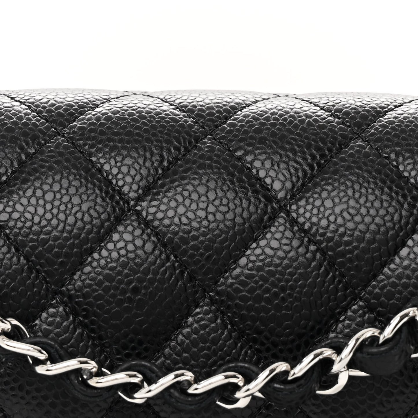 Caviar Quilted Small Double Flap Black