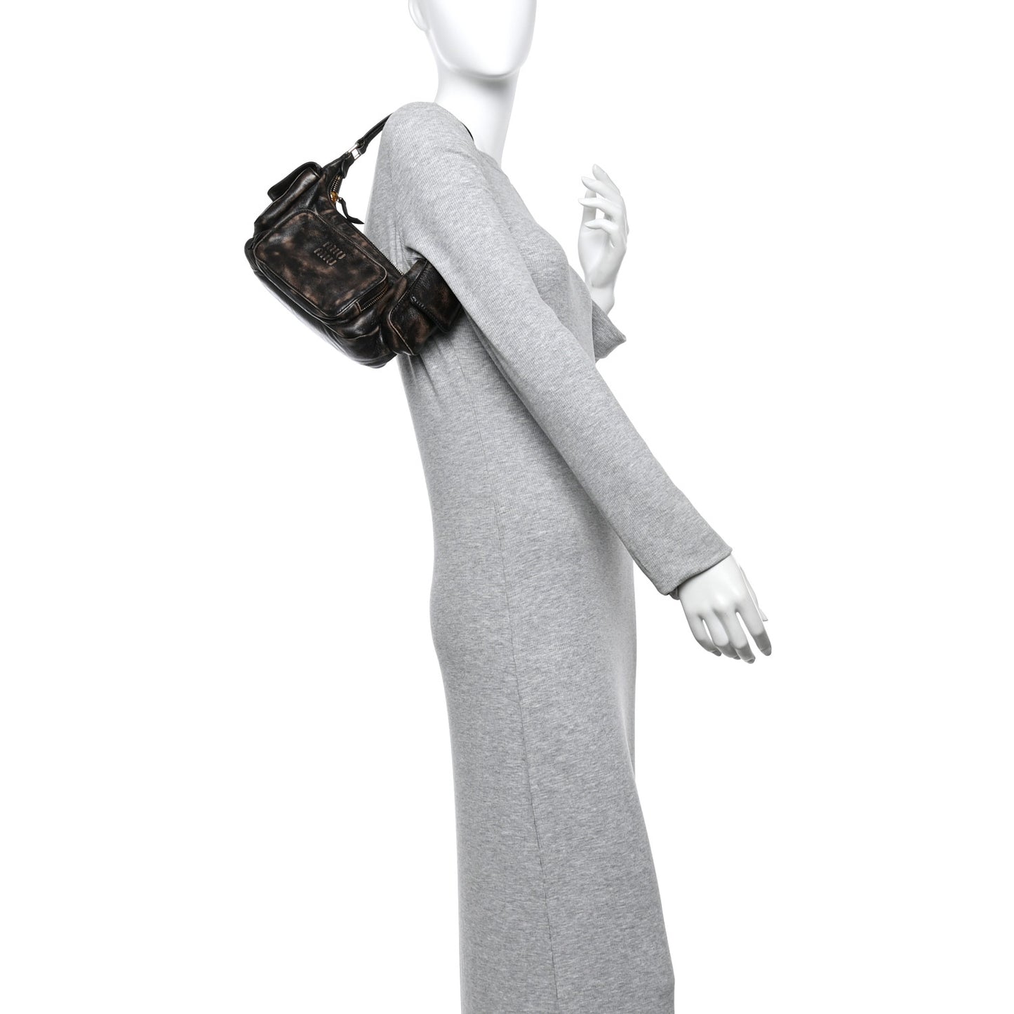 Distressed Nappa Pocket Bag Sand Coffee