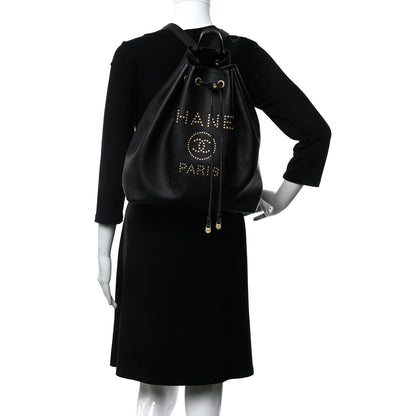 Chanel Caviar Deauville Drawstring Backpack Black 2 of 10