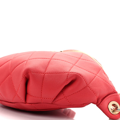 Chanel Lambskin Quilted Resin Bi-Color Waist Bag Fanny Pack Red 9 of 9