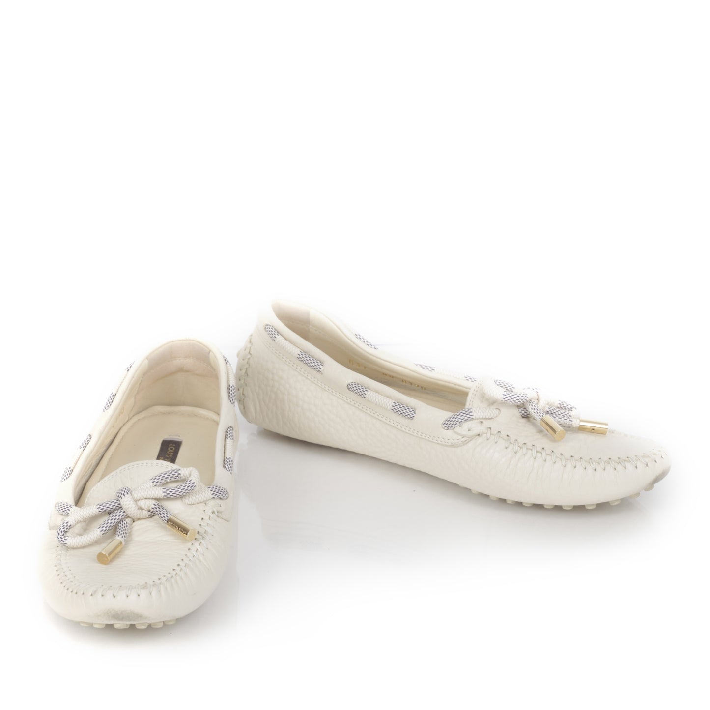 Grained Calfskin Damier Jersey Loafers 37