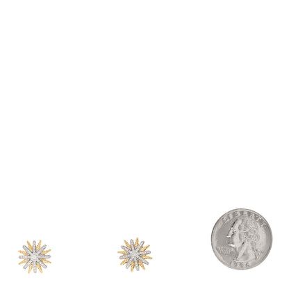 David Yurman 18K Yellow Gold Diamond 14mm Starburst Earrings 2 of 4