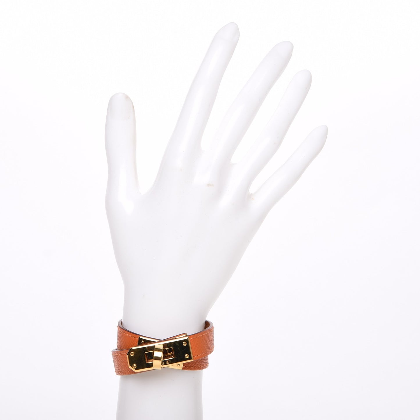 Epsom Kelly Double Tour Bracelet XS Orange
