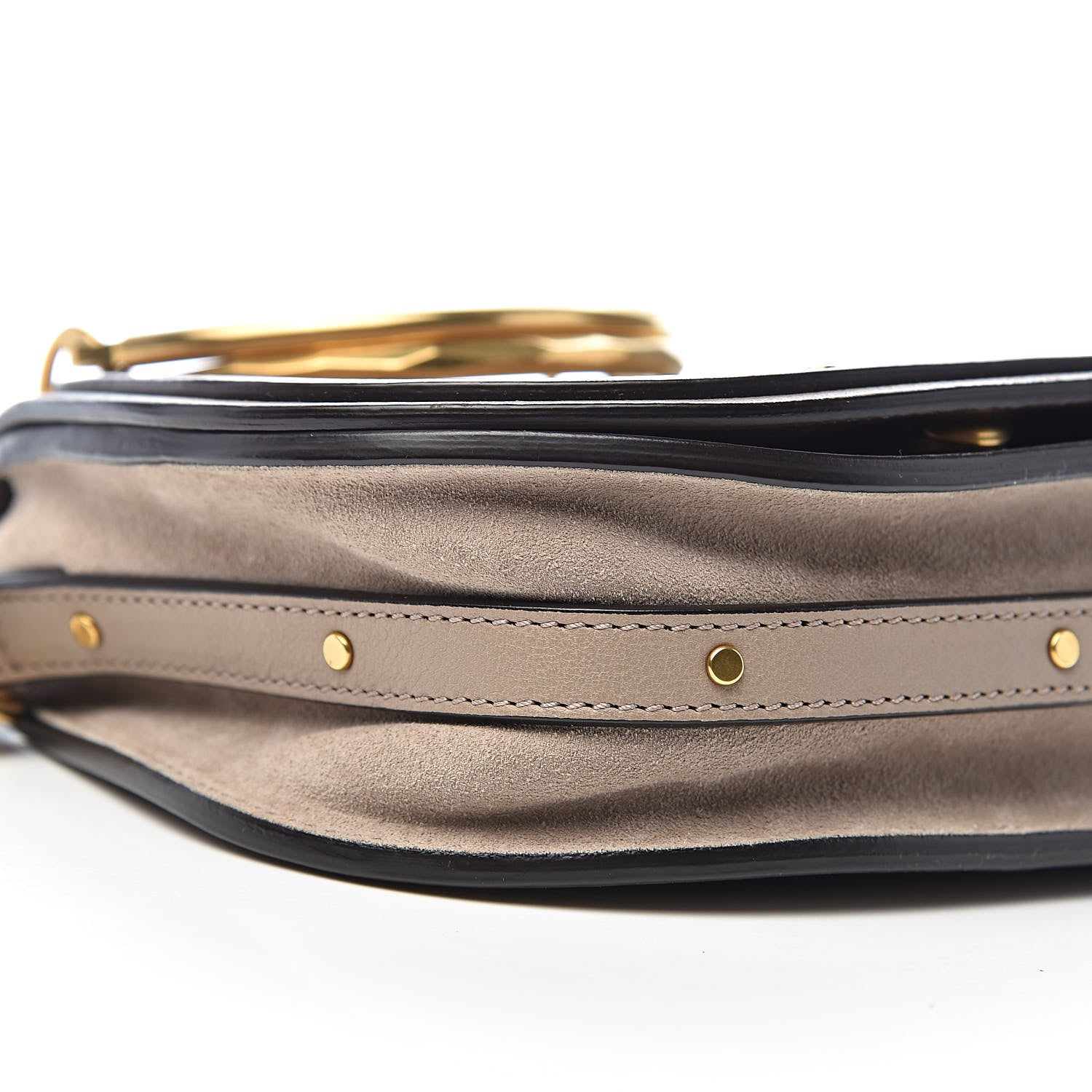 Chloe Calfskin Suede Small Nile Bracelet Bag Motty Grey 9 of 11