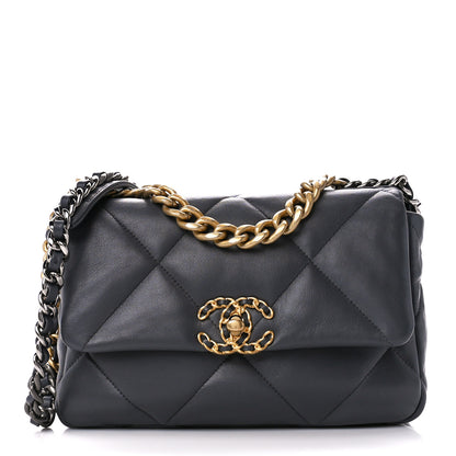 Chanel Lambskin Quilted Medium Chanel 19 Flap Dark Grey 1 of 10