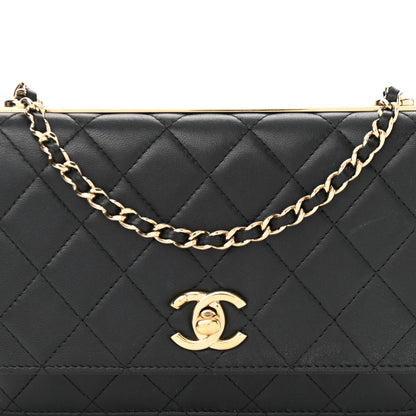 Chanel Lambskin Quilted Trendy CC Wallet On Chain WOC Black 10 of 13