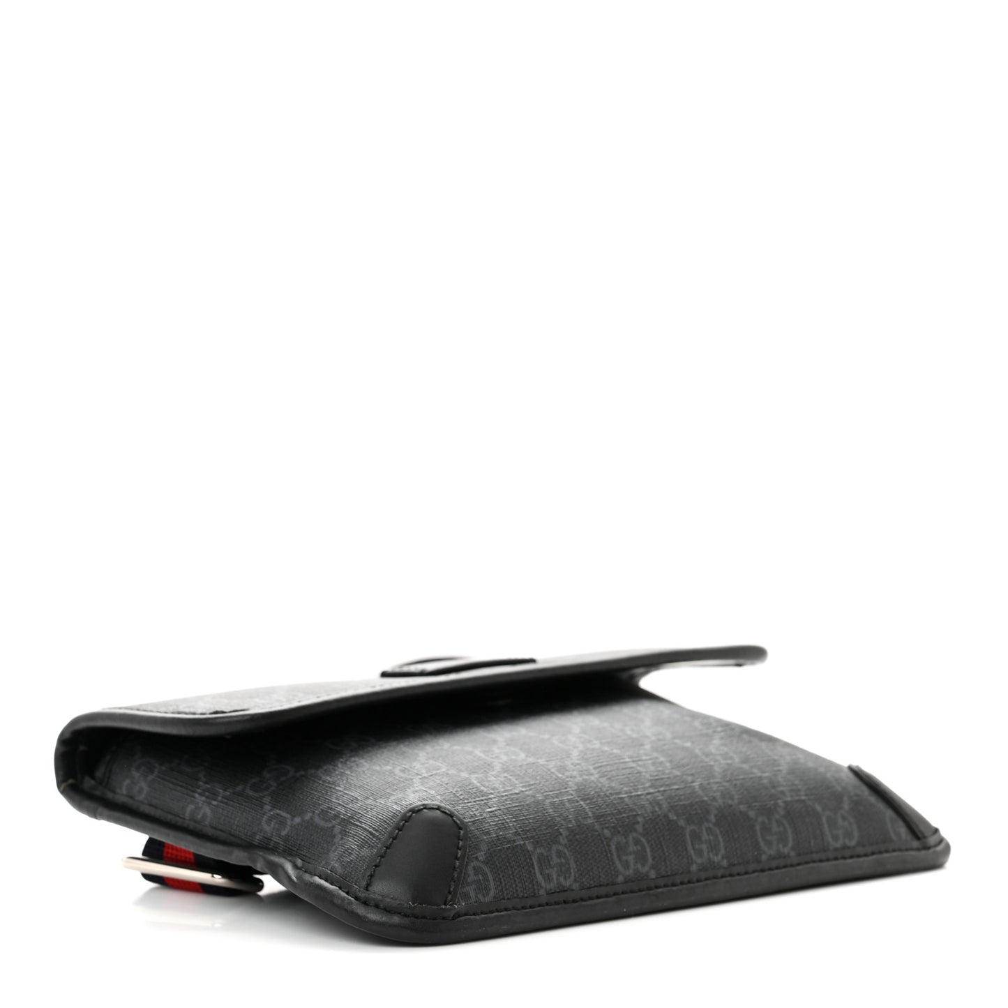 GG Supreme Monogram Web Slim Belt Bag Black Grey