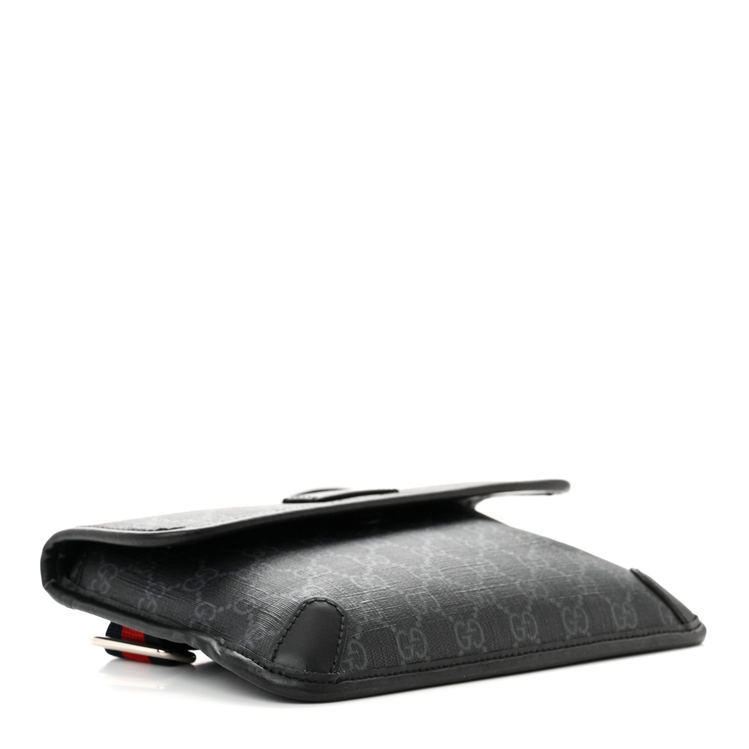 Gucci GG Supreme Monogram Web Slim Belt Bag Black Grey 4 of 11