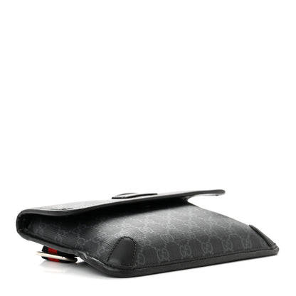 Gucci GG Supreme Monogram Web Slim Belt Bag Black Grey 4 of 11