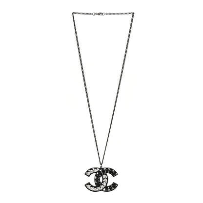 Chanel Ruthenium Crystal CC Necklace Black 3 of 4